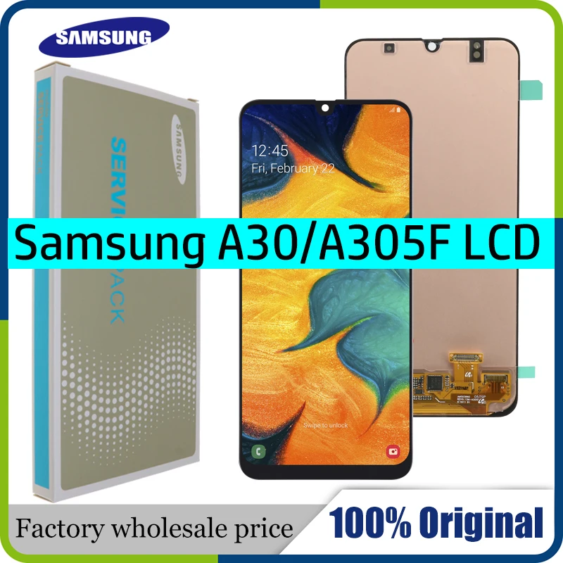 Супер AMOLED 6 4 ''ЖК дисплей для SAMSUNG GALAXY A30 A305/DS A305F A305FD A305A сенсорный экран