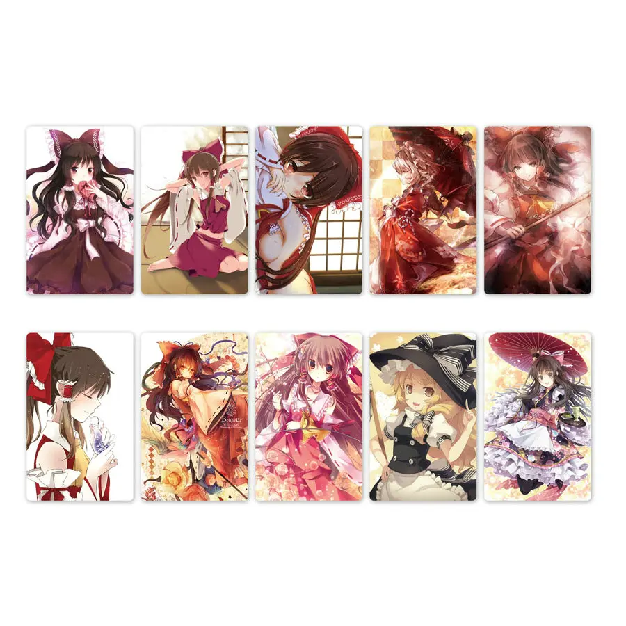 

10pcs TouHou Project Anime Card Stickers DIY Waterproof Scrub Card Sticker Kids Sticker Toys for Kids Collection Gift