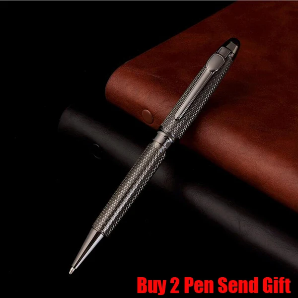 Black Ballpoint Pen Новое поступление бренд Jinhao 163 Роскошная деловая металлическая шариковая ручка офисная ручка для руководителя купить 2 ручки отправить подарок - Цвет: Black Ballpoint Pen