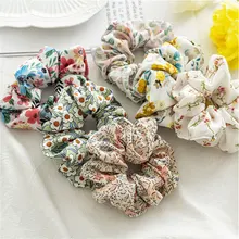 

Floral Hair Scrunchies Handmade Hair Rope Elastic Hair Rubber Bands Ponytail Hair Accessories for Women Girls Holiday Headwear