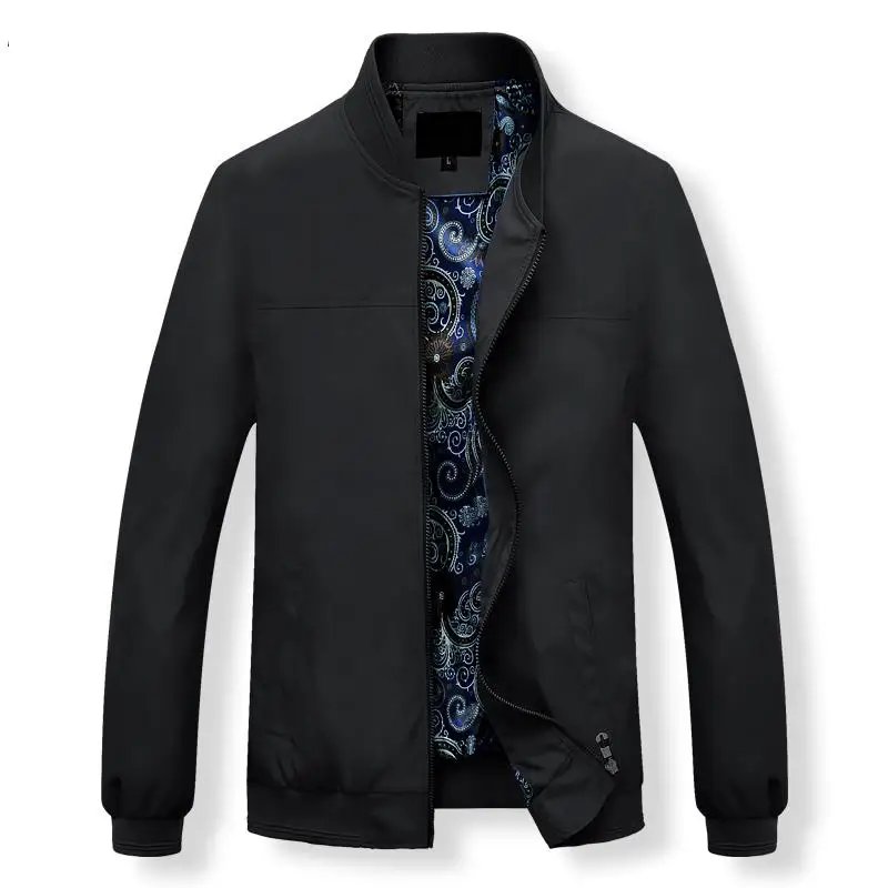 Mens Jackets Autumn Casual Coats Solid Color Mens Stand Collar Zipper Jacket Male Bomber Jacket Men Casual Outerwear
