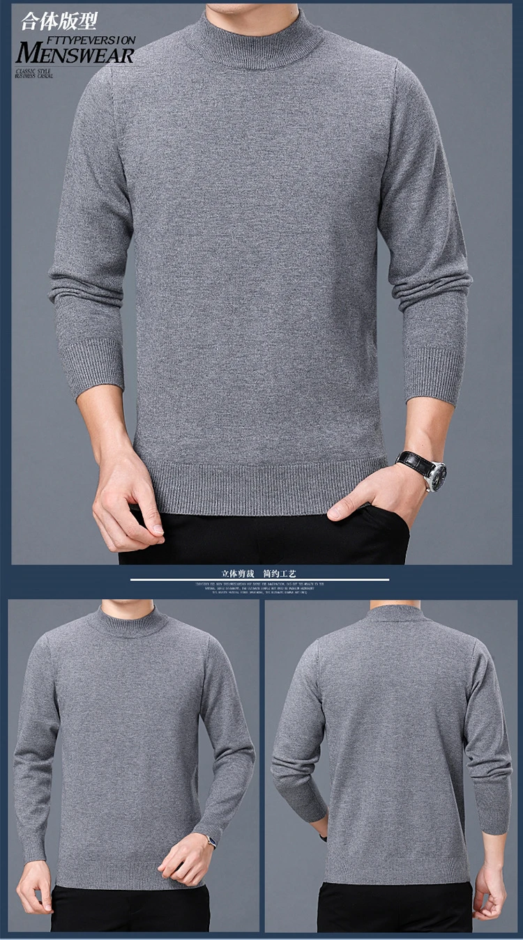 Осень Зима Trui Повседневный Coltrui Effen цвет Trui двойной воротник Slim Fit используется свитера Одежда