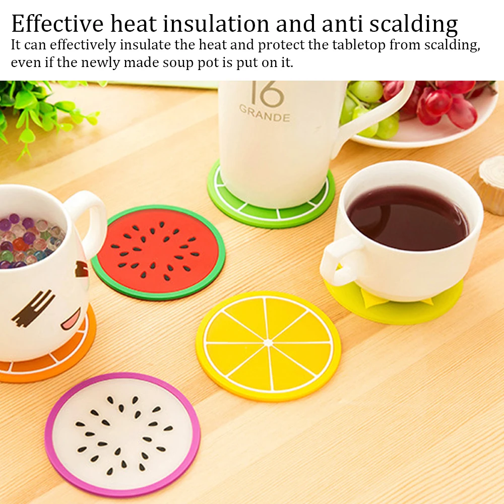 Стойкая чашка кружка коврик для кофе чая горячего горка форма фруктов