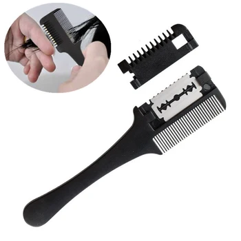 

Professional Portable Hairdressing Trimmers Bang Repair Comb Hair Thinner Comb With Blade Double-sided Hairdressing Styling Tool