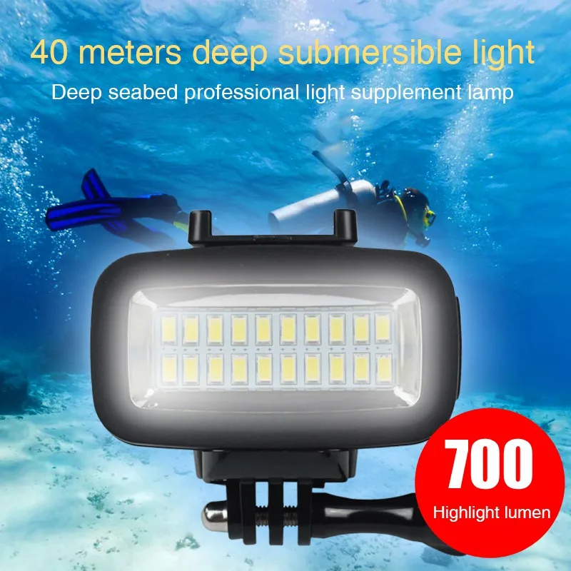 

Eshowee Gopro LED accessorie 40m waterproof lamp underwater gopro led light Video Flash Fill light for SJCAM Xiaomi 700LM SL-100