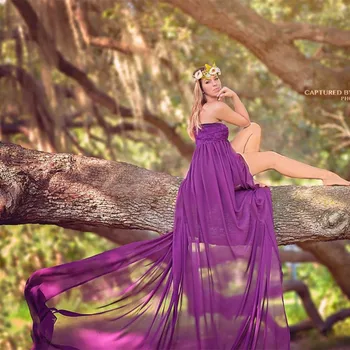 

Maternity Photography Props Long Dress Slit Open Maternity Dresses for Photo Shoot Pregnancy Dress Photo Shoot