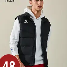 KELME Мужская бархатная спортивная куртка без рукавов, хлопковое пальто с логотипом на заказ, тренировочный жилет для футбола, теплая куртка, ветрозащитная 3891412
