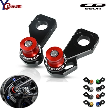 

Red Cotton Reels For HONDA CB 650 R CB650R Neo Sports Cafe 2019 CNC Aluminum Motorcycle Rear Wheel Axle Stand Pick Up Hook Set