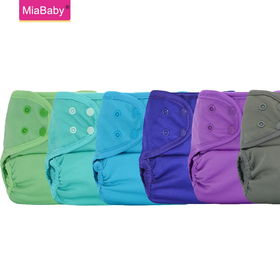 Miababy 6 pièces/lotWholesale taille unique couvre-couche en tissu imperméable, respirant et réutilisable facile à utiliser même que bébé jetable di (lot de 6)