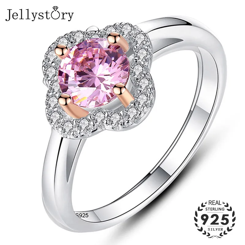 Jellystory 925 серебро женские кольца Новая мода 8*8 мм круглая форма AAA Циркон Кольца для