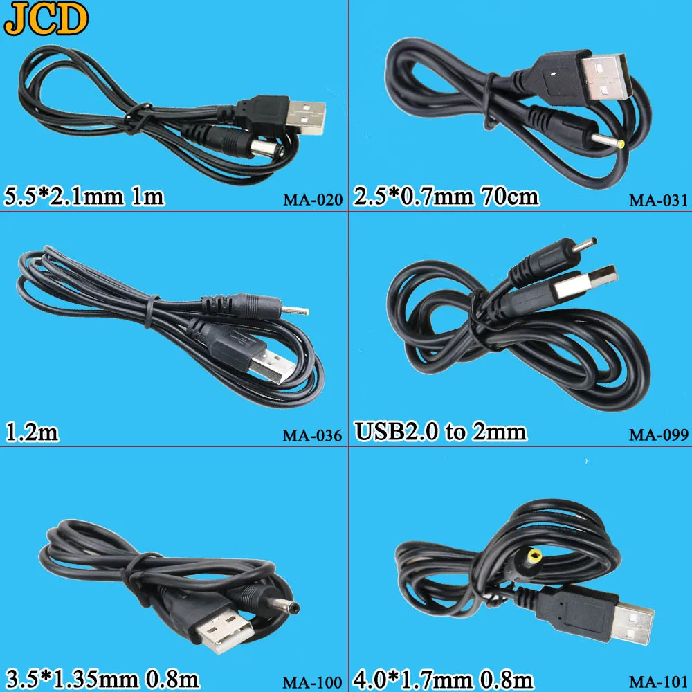 

DC Power Adapter Plug USB Convert To 2.5*0.7/3.5*1.35/4.0*1.7/5.5*2.1 MmBlack Shape Right Angle Jack With Cord Connector Cable