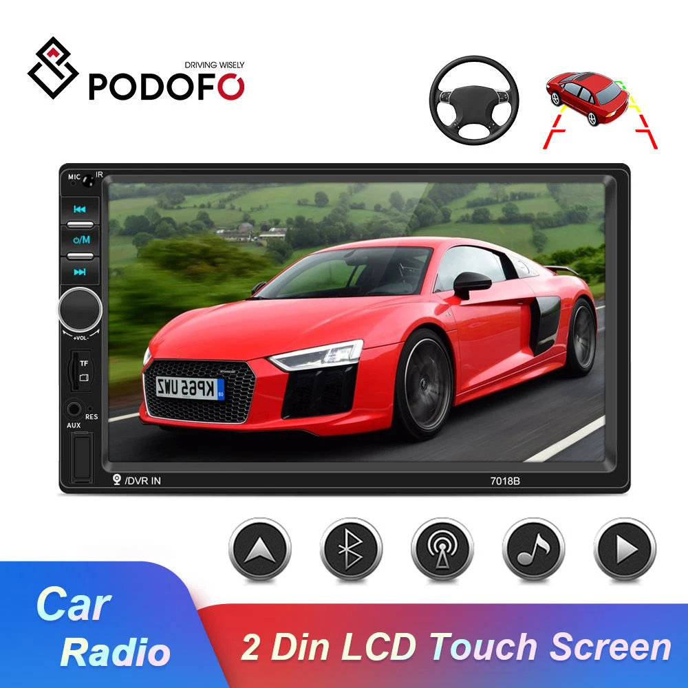 Podofo 2 Din 7 &quotHD Автомобильный Радио автомобильный мультимедийный плеер Android ISO