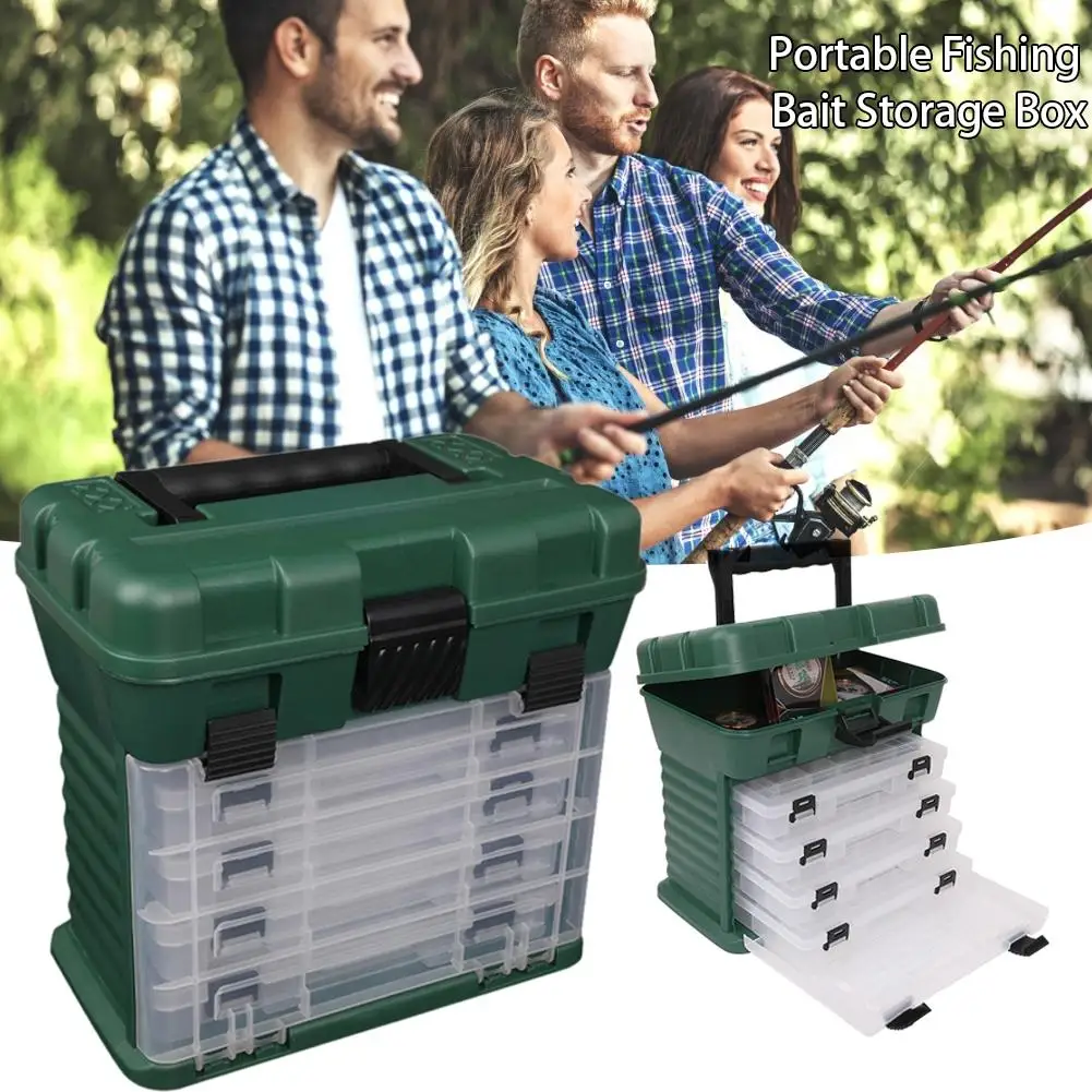 

Green Fishing Toolbox Tackle Box Fishing Faux Bait Portable Premium Storage Box For Fishing Accessories No Fishing Bait