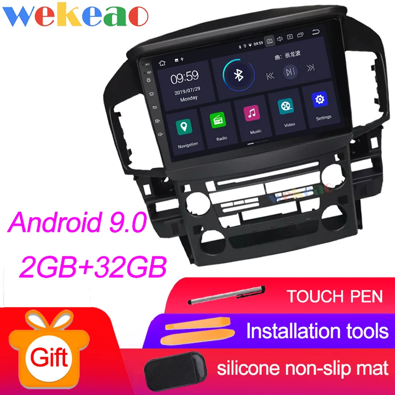 Wekeao сенсорный экран 9 ''Android 9,0 Автомагнитола для Lexus RX300 Android авто gps навигация 1998-2003 wifi 4G DSP - Цвет: Android Car Radio
