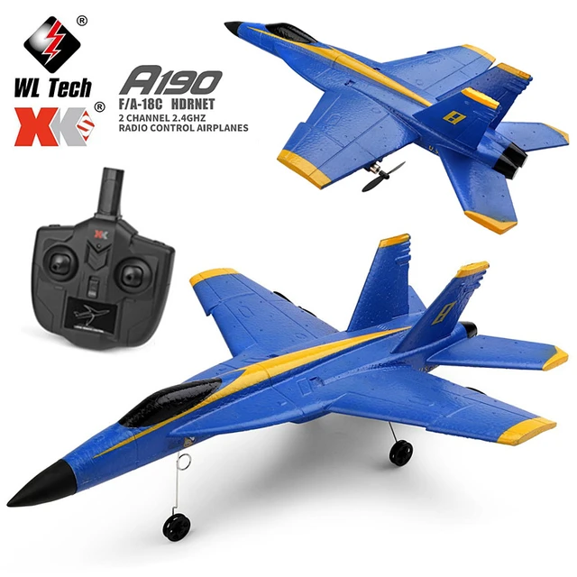 Avião de controle remoto wltoys, avião de 2 canais com controle remoto,  leve, mas estável, para meninos e crianças, com 3 baterias - AliExpress