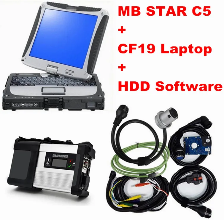 MB STAR C5 SD Подключение C5 с 12/ программным обеспечением HDD военный ноутбук CF19 4g диагностический для автомобиля и грузовика диагностический готов