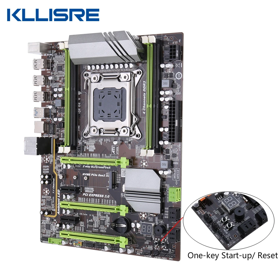Комплект материнской платы Kllisre X79 с Xeon E5 2690 C2 4x8 ГБ = 32 Гб 1600 МГц DDR3 память ECC REG ATX USB3.0