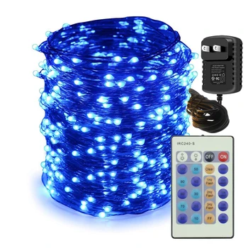 

12v 10m 100led silver wire string light+12v 1A 12W adapter+24key controller waterproof christmas wedding garden decoration