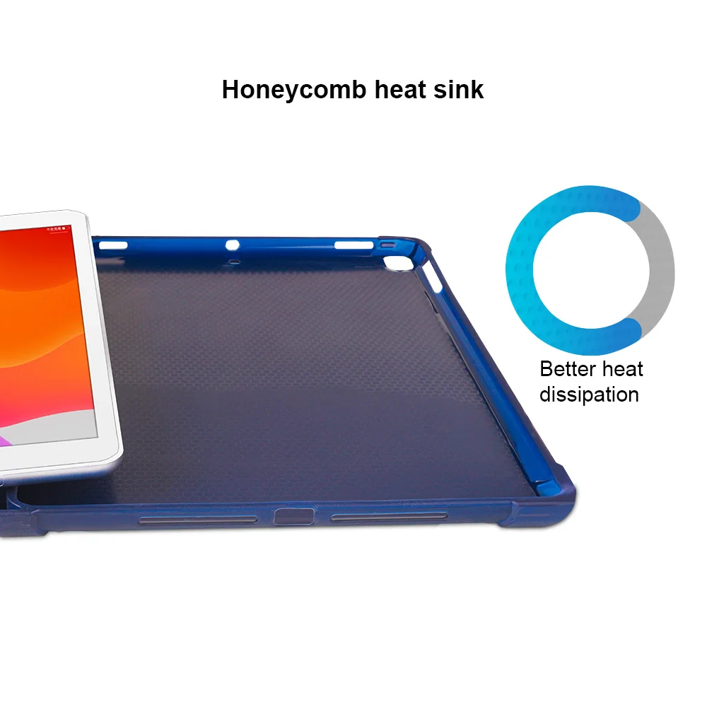 For iPad 10 2 inch 7th Gen 2019 A2198 Case With Pencil Holder Slim Tri fold