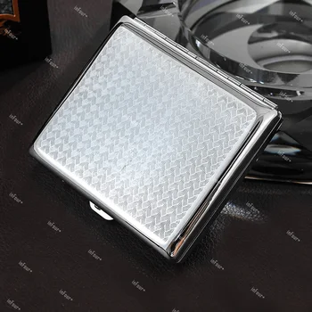 

Random style Holds 20 Cigarettes,High quality Silver Metal Stainless Steel Cigarette Case Box volume cigarette