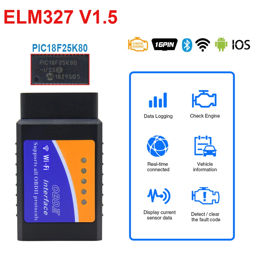 

ELM327 Bluetooth/Wifi OBD2 V1.5 Scanner OBDII Scan Code Reader Adapter Check Engine Light Auto Diagnostic Tool For Android/IOS