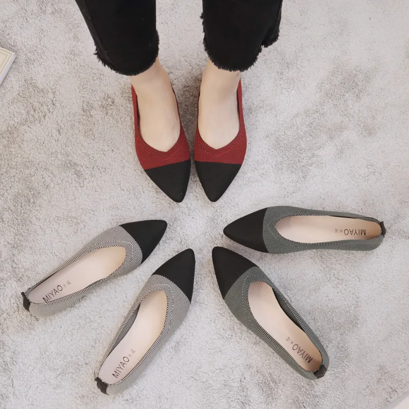 pointed slip on flats