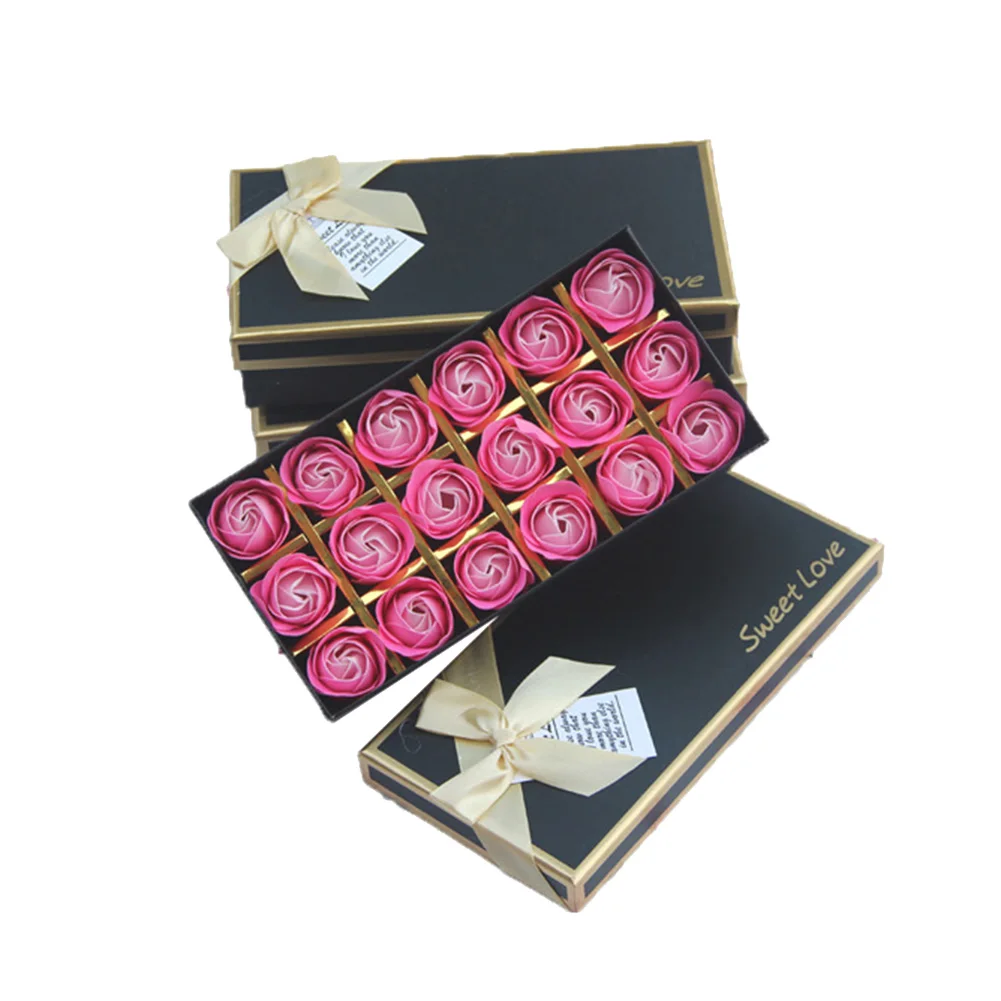 New 18Pcs Rose Soap Flower Gift Box Case Anniversary Valentines Day Birthday Present