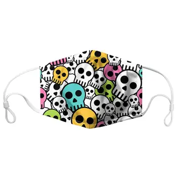 

Customized Cartoon Print Skulls Printing Mask Mouth Breathbale Reusable Filter Face Mouth Mask for Women/Men/Kids Mask