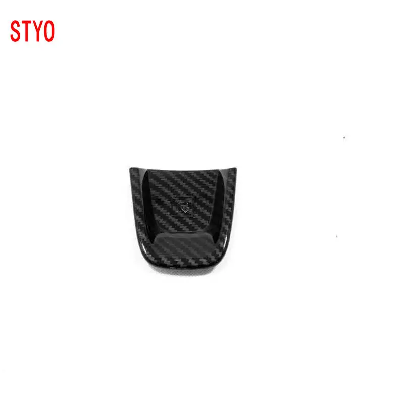 Styo For Volvo Xc40 2017 2018 2019 Abs Matte/Carbon Fibre Car Steering Wheel Button Frame Cover Trim