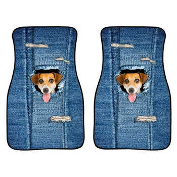 

Car floor mats universal mat Waterproof pet cat and dog printed mat universal Car floor cover 2 PCS