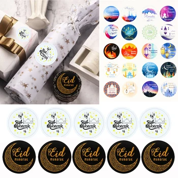 

60/100pcs Eid Mubarak Paper Stickers Ramadan and eid decorations Gift label Seal Sticker ramadan mubarak kareem islam deocr