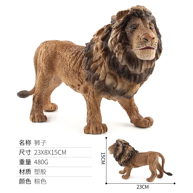 Big Size 22~33cm Animal Boy Toy Action Figures Zoo Park Simulation Tiger Lion Zebra Elephant Models For Kids Early Education Toy