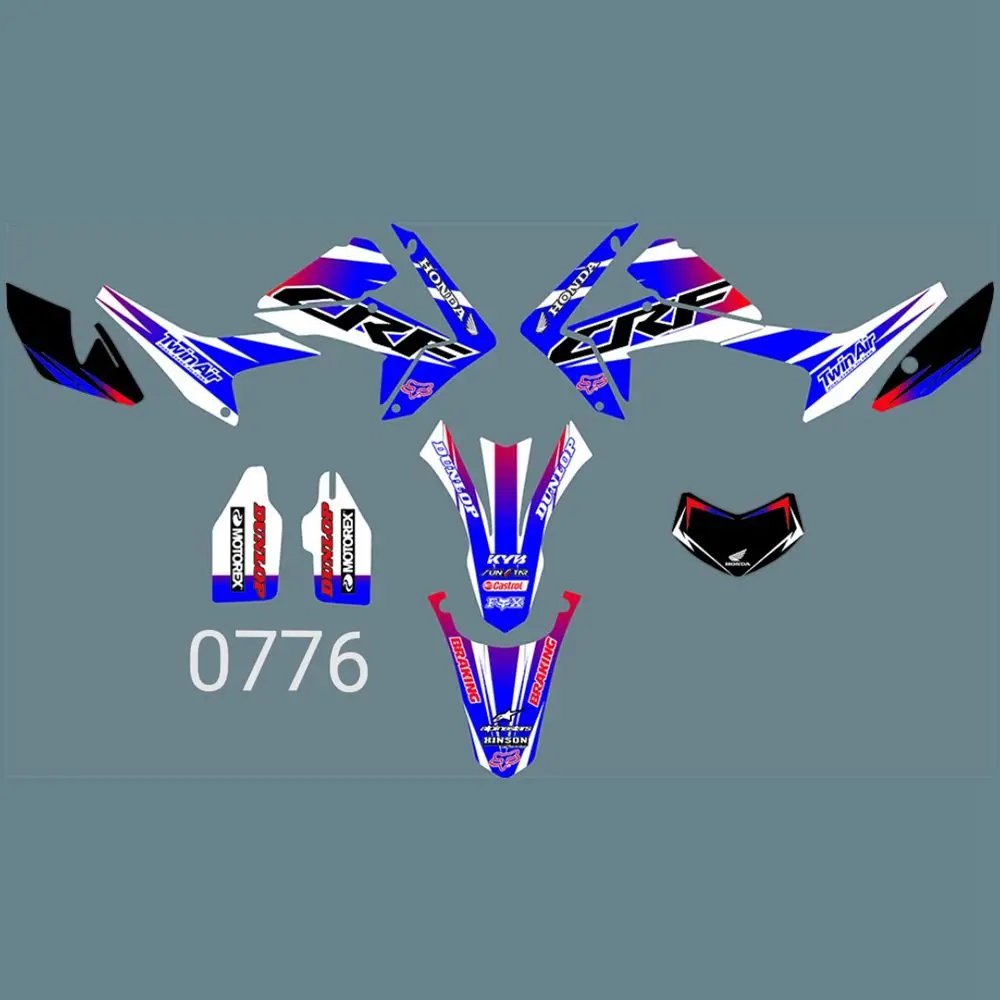 Для HONDA CRF250L 2012- Новые полные графические наклейки на заказ имя номера глянцевые яркие наклейки водонепроницаемые