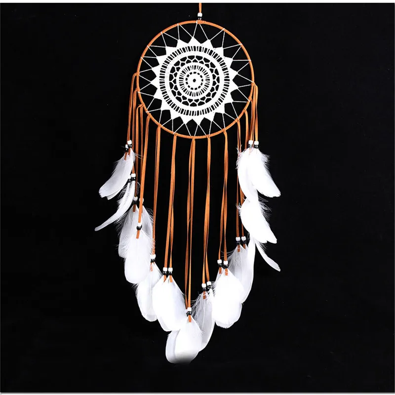 

New Goose Feather Big Lace Dream Catcher Home Feather Lace Crafts Ornaments Car Pendants Home Decor Wall Hangings Wind Chimes