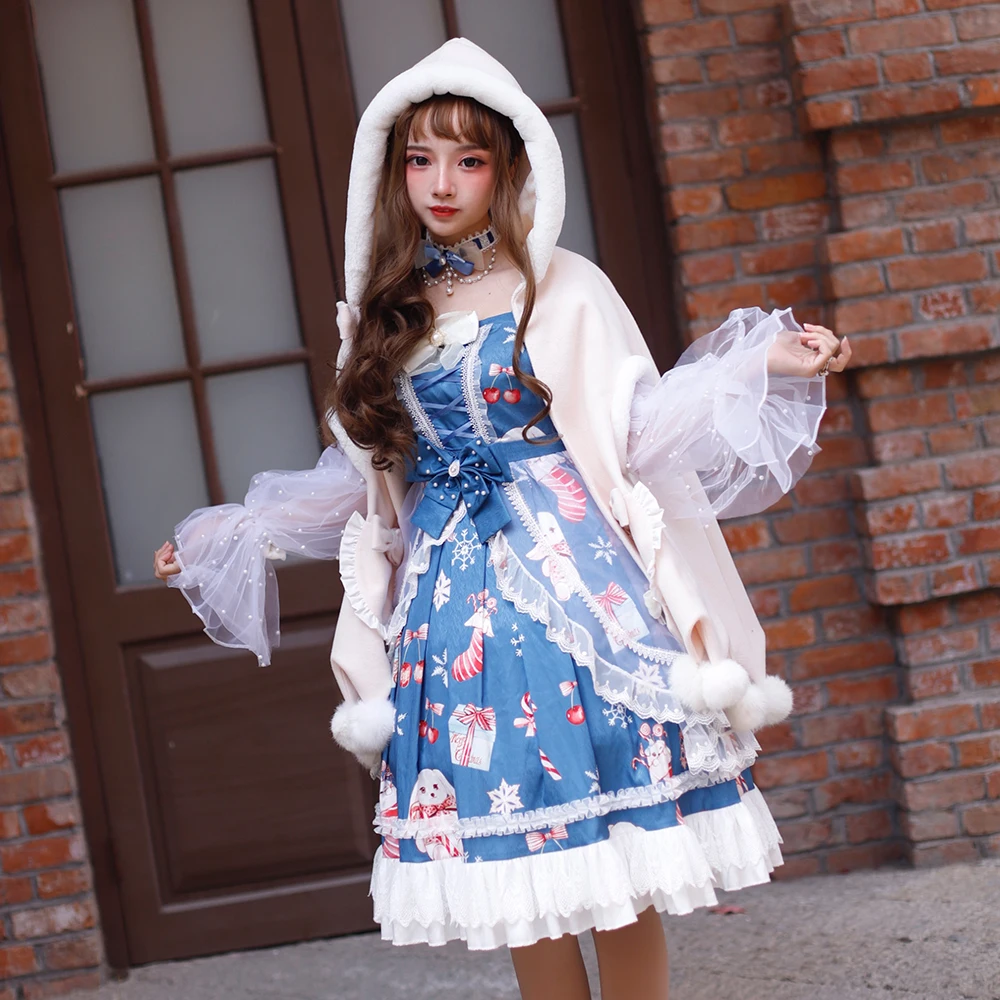 Melonshow Hairy Balls Cape Coat Cloak Tops Outerwear Thick Shawl Women Plus Size Beige Casual Solid Sleeveless Hooded Poncho Bow