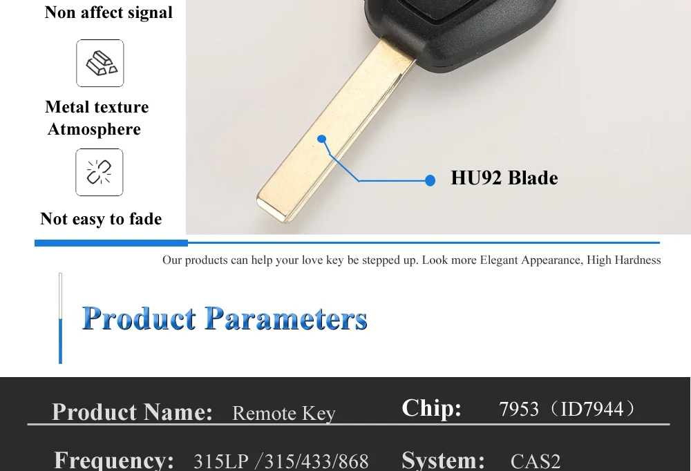 Chiave/Telecomando Per Bmw Serie 3/5 / 7 315/433/868 Mhz Con La Lama Hu92/hu58 Del Chip Id46-7945/7953 - A Distanza Del Sistema Di 10pcs Cas2 Bmw - Hb7c5a7073bad47da87a39c2929e690ab3