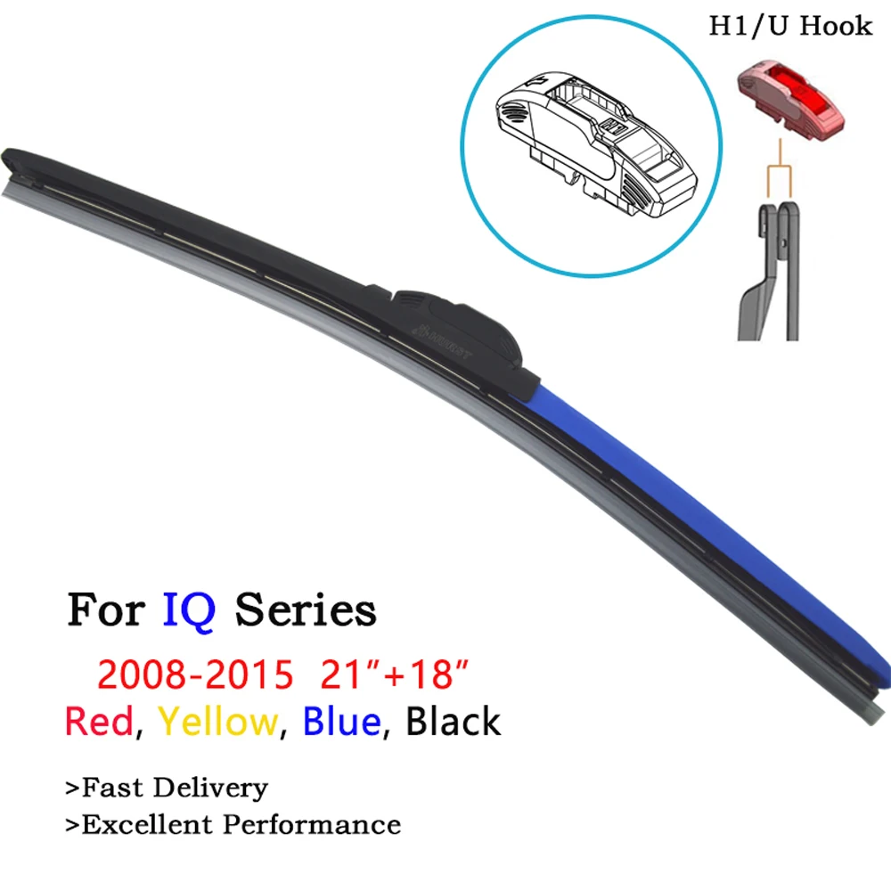 

2020 Newst Colored Windscreen Wiper Blade For Toyota IQ Vehicle From 2008-2015 2Pcs Frameless Wipers 21" + 18" Red Blue Yellow