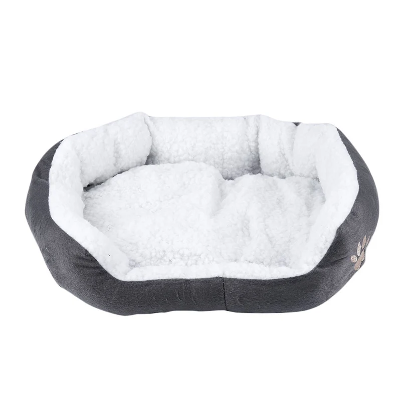  ABLA 50 x 40cm Lambskin Dog Paw pattern Pet's Nest Warm Washable Bed Sleeping Fleece Basket with Cu
