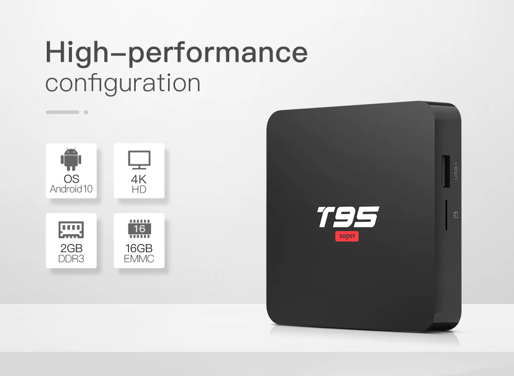 ТВ приставка Android 10 0 T95 Super 2 Гб ОЗУ 16 ПЗУ четырехъядерный Allwinner H3 4K HDR 4G Wi Fi Youtube