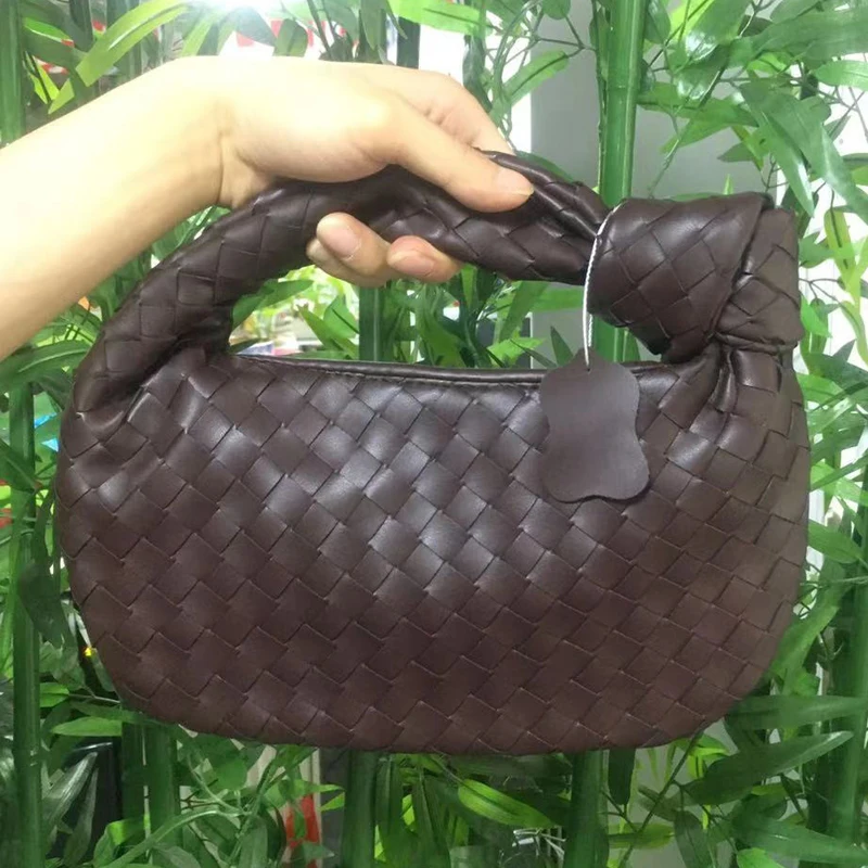 2022 Fashion Handmade Woven Bag Luxury Woven Leather Printed Shoulder Bag Lady Crossbody Hobo PU Knotted Handle Casual Handbag 