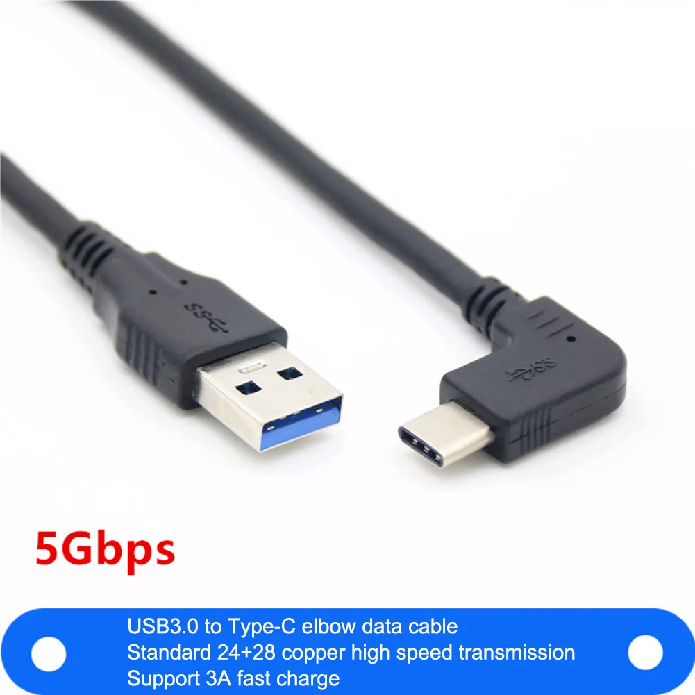 1 м USB 3 0 Type-A папа к 3.1 Type-C вверх/вниз угол синхронизация данных и зарядный кабель