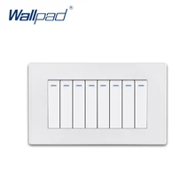 8 местные 2 позиционные Wallpad люксовые клавишные Белый ПК Панель настенный светильник переключатель кулисный переключатель 16A AC110~ 250V