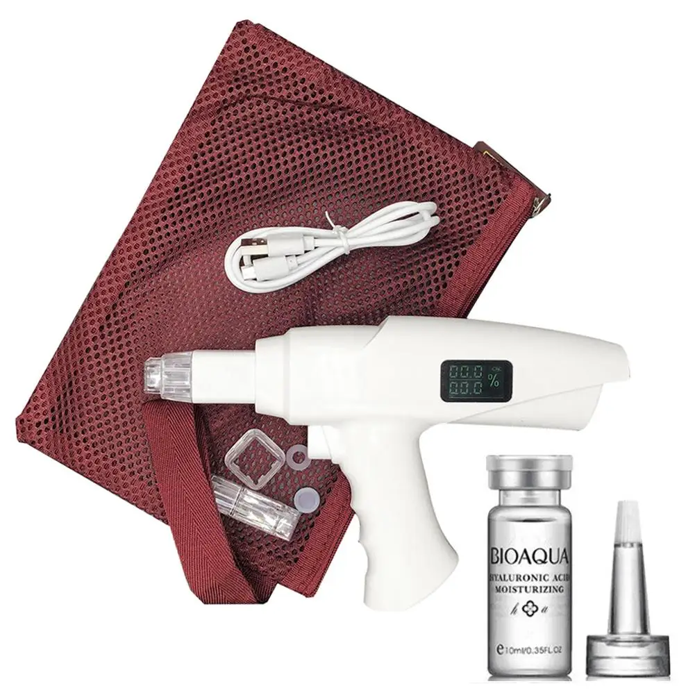 

New Hydro Vacuum Mesotherapy Vanadium Titanium Meso Gun With Hyaluronic Acid Facial Restoration Meso Moisturizing Skin Care Tool