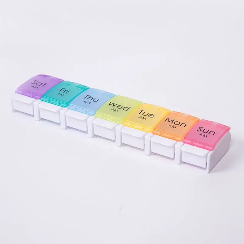 Portable Medicine Weekly Storage Pill 7 Day Tablet Sorter Box Container Case 4
