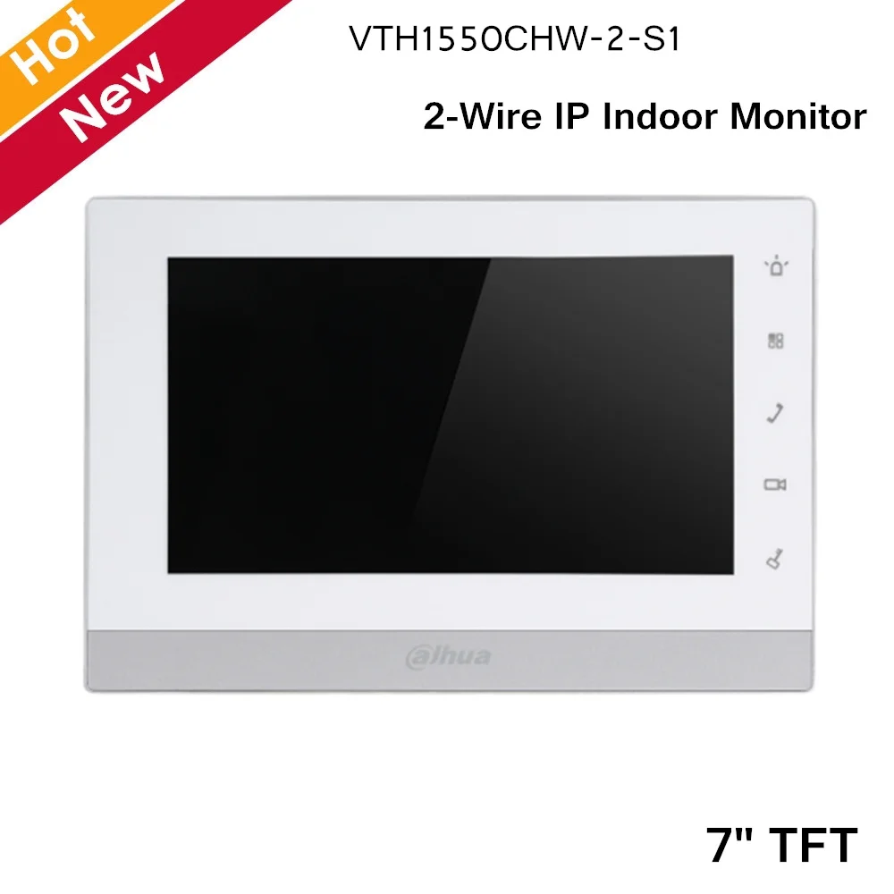 Dahua VTH1550CHW-2-S1 2-Wire IP Indoor Monitor H.264 7\ TFT Capacitive Touch Screen Alarm Integration for Intercom Systems