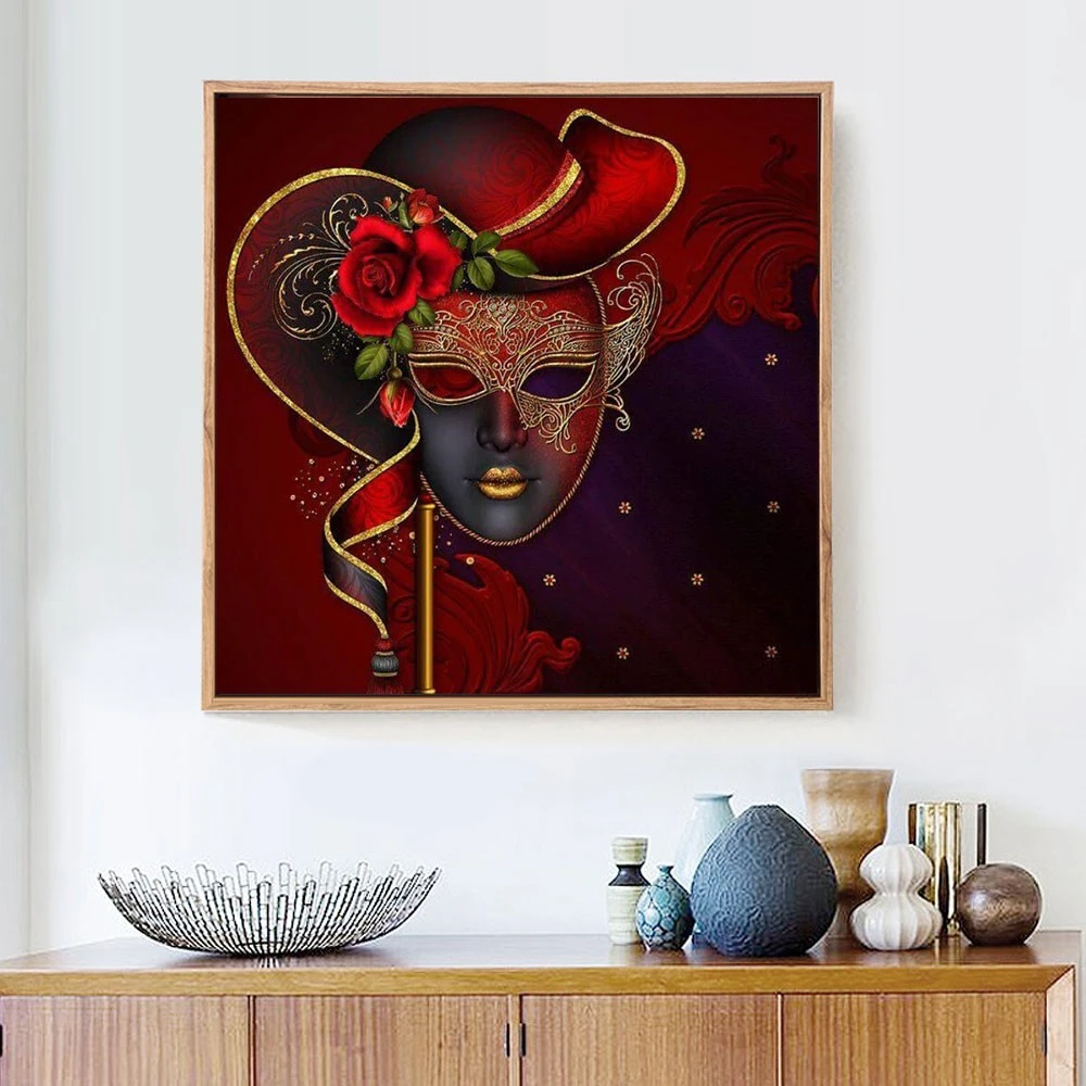 Diamond Painting Full Square New Arrival Masks 5d Woman Diamond Embroidery Full Display Handmade Gift  (2)