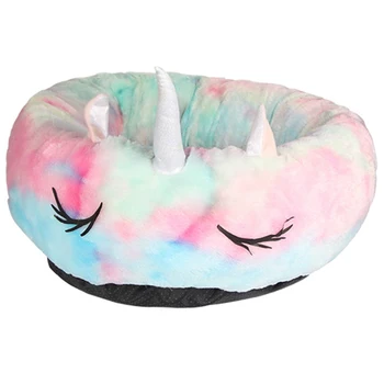 

Unicorn Dog Bed Washable Long Plush Dog Kennel Deep Sleep Dog House Cotton Mats Sofa For Dog Chihuahua Dog Basket Pet Bed