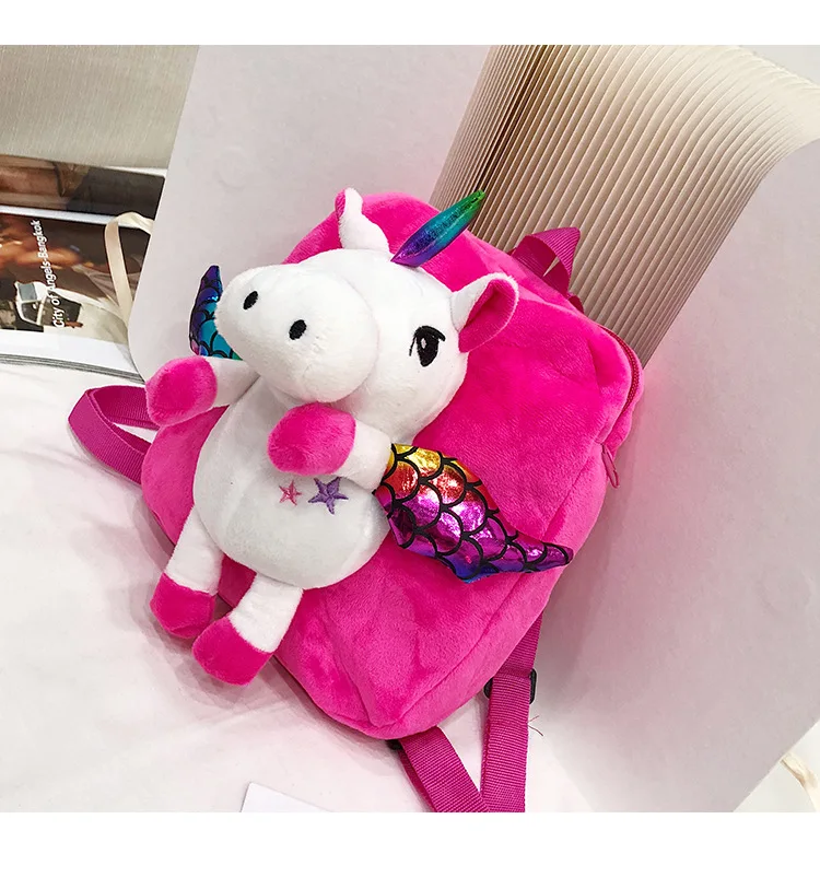 Милый 3D единорог девушки Плюшевый Рюкзак-игрушка мини школьные сумки детские подарки детский сад девочка студенческие сумки прекрасный Mochila