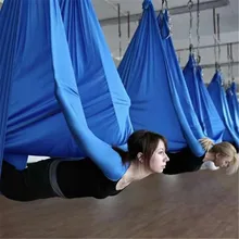 Elastic 5 meters 2017 Aerial Yoga Hammock Flying swing Latest Multifunction Anti-gravity Yoga belts for yoga training Yoga belt