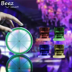 Boaz круглый светодиодный подстаканник, подсвечник для бутылки, коврик для коктейльной вспышки, коврик для чашки, зарядка через USB, для дома